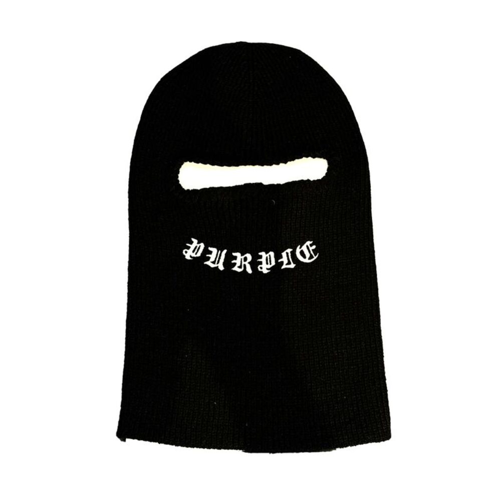 Purple Brand Beanie Gothic Acrkylic Balaclava Unisex Black A6001